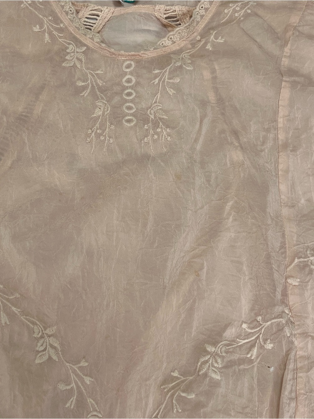 Johnny Was blush pink swing tunic Top Embroidered floral lace feminine Boho XS - Picture 8 of 8